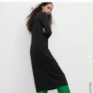 Zara ruched front midi dress